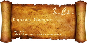 Kapcsos Csongor névjegykártya